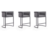 Cosmopolitan Counter Stool in Grey and Black (set of 3) by Manhattan Comfort at Eve Furniture