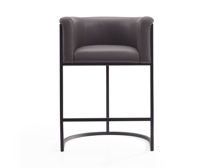 Cosmopolitan Counter Stool in Pebble and Black by Manhattan Comfort at Eve Furniture