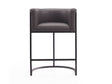 Cosmopolitan Counter Stool in Pebble and Black by Manhattan Comfort at Eve Furniture