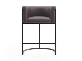Cosmopolitan Counter Stool in Pebble and Black by Manhattan Comfort at Eve Furniture
