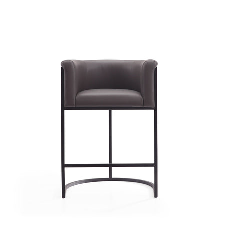 Cosmopolitan Counter Stool in Pebble and Black (set of 2) by Manhattan Comfort at Eve Furniture