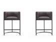 Cosmopolitan Counter Stool in Pebble and Black (set of 2) by Manhattan Comfort at Eve Furniture