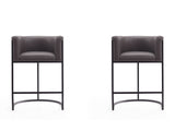 Cosmopolitan Counter Stool in Pebble and Black (set of 2) by Manhattan Comfort at Eve Furniture