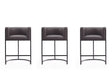 Cosmopolitan Counter Stool in Pebble and Black (set of 3) by Manhattan Comfort at Eve Furniture