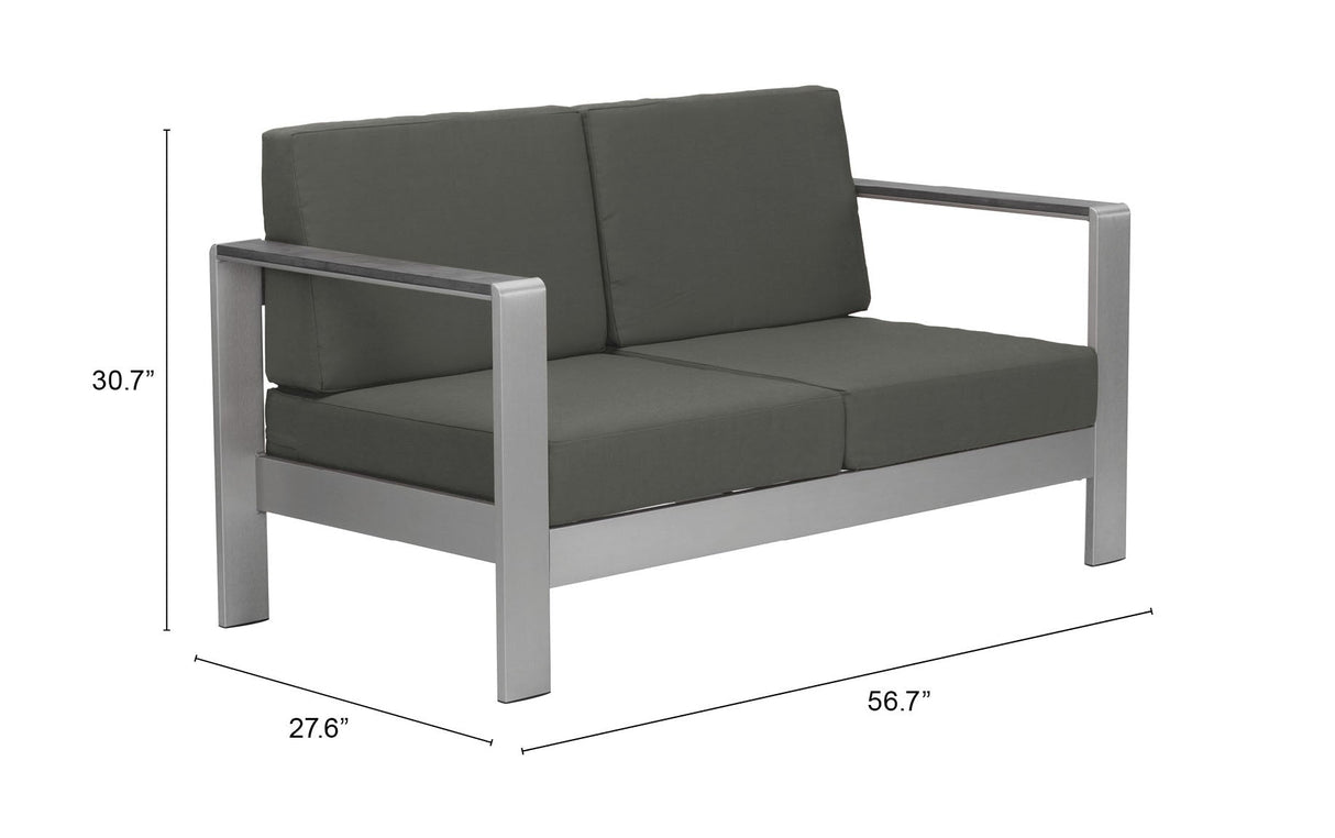 Cosmopolitan Dark Gray Outdoor Sofa by Zuomod at Eve Furniture