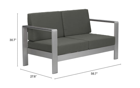 Cosmopolitan Dark Gray Outdoor Sofa by Zuomod at Eve Furniture