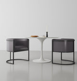 Cosmopolitan Dining Chair in Pebble and Black by Manhattan Comfort at Eve Furniture