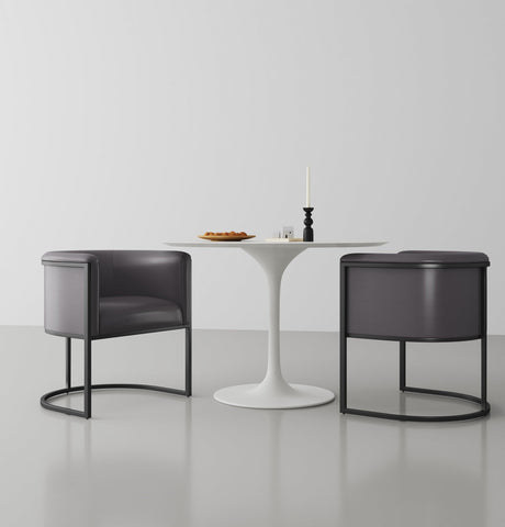 Cosmopolitan Dining Chair in Pebble and Black by Manhattan Comfort at Eve Furniture