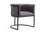 Cosmopolitan Dining Chair in Pebble and Black by Manhattan Comfort at Eve Furniture