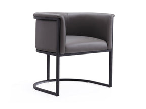Cosmopolitan Dining Chair in Pebble and Black by Manhattan Comfort at Eve Furniture