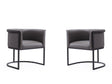 Cosmopolitan Dining Chair in Pebble and Black (set of 2) by Manhattan Comfort at Eve Furniture