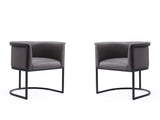 Cosmopolitan Dining Chair in Pebble and Black (set of 2) by Manhattan Comfort at Eve Furniture