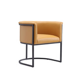 Cosmopolitan Dining Chair in Saddle and Black (set of 2) by Manhattan Comfort at Eve Furniture