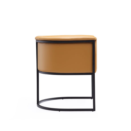 Cosmopolitan Dining Chair in Saddle and Black (set of 2) by Manhattan Comfort at Eve Furniture