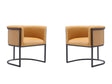 Cosmopolitan Dining Chair in Saddle and Black (set of 2) by Manhattan Comfort at Eve Furniture