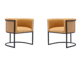 Cosmopolitan Dining Chair in Saddle and Black (set of 2) by Manhattan Comfort at Eve Furniture