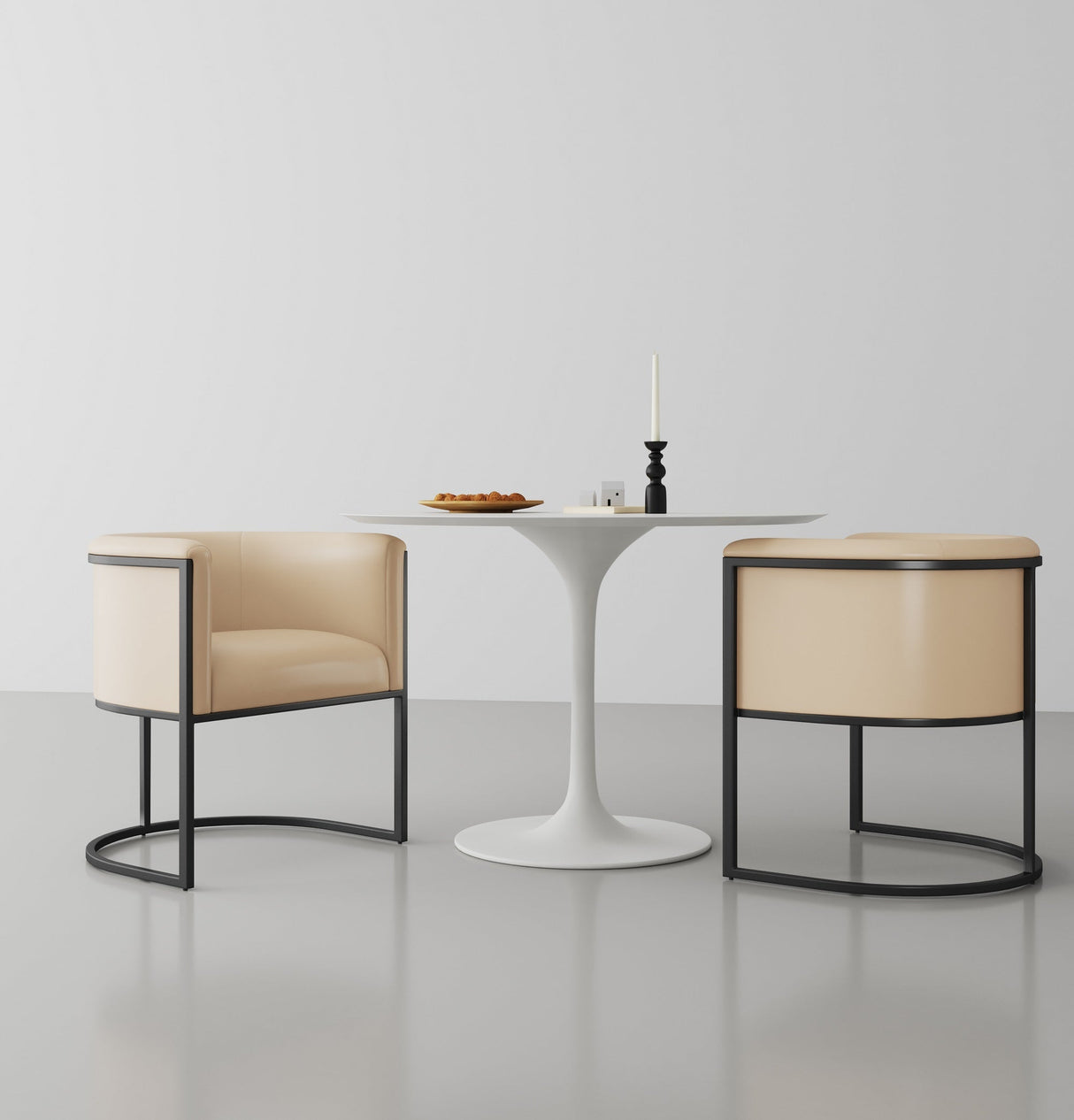 Cosmopolitan Dining Chair in Tan and Black (set of 2) by Manhattan Comfort at Eve Furniture