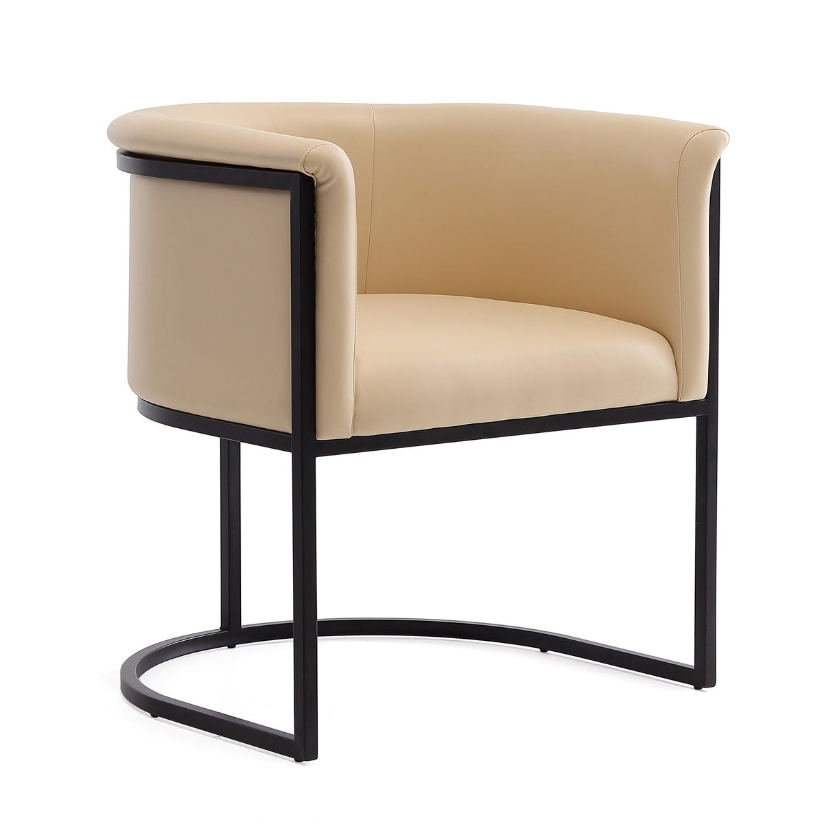 Cosmopolitan Dining Chair in Tan and Black (set of 2) by Manhattan Comfort at Eve Furniture