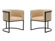 Cosmopolitan Dining Chair in Tan and Black (set of 2) by Manhattan Comfort at Eve Furniture