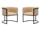 Cosmopolitan Dining Chair in Tan and Black (set of 2) by Manhattan Comfort at Eve Furniture