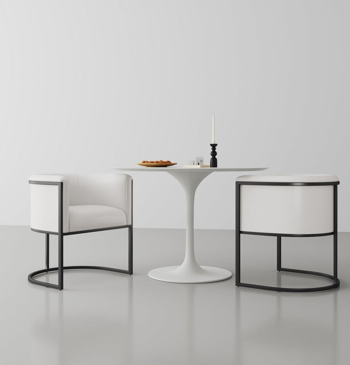 Cosmopolitan Dining Chair in White and Black by Manhattan Comfort at Eve Furniture
