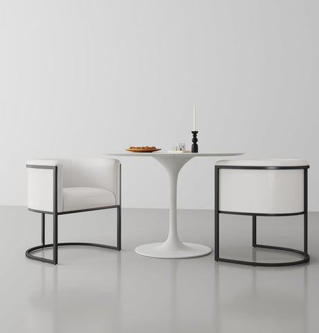 Cosmopolitan Dining Chair in White and Black by Manhattan Comfort at Eve Furniture