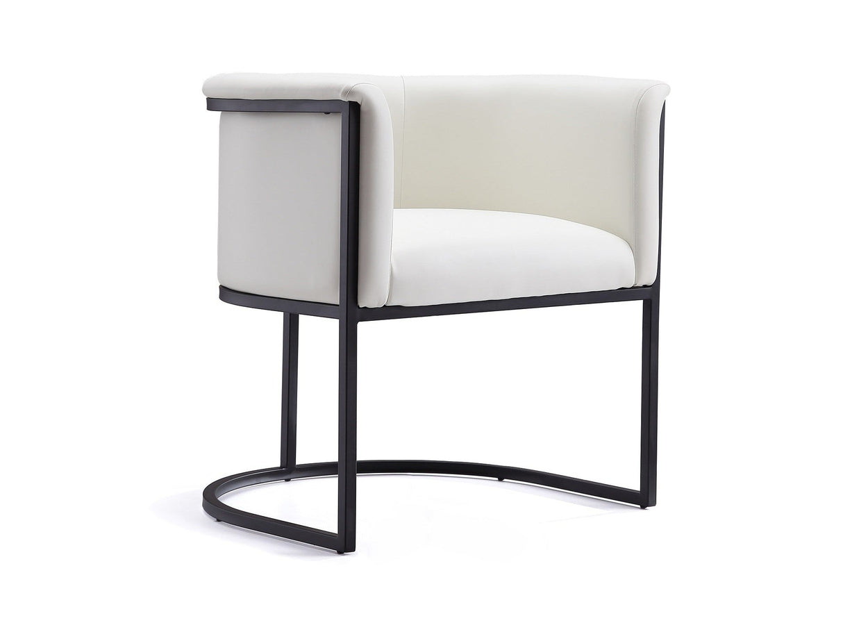 Cosmopolitan Dining Chair in White and Black by Manhattan Comfort at Eve Furniture