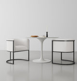 Cosmopolitan Dining Chair in White and Black (set of 2) by Manhattan Comfort at Eve Furniture