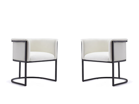 Cosmopolitan Dining Chair in White and Black (set of 2) by Manhattan Comfort at Eve Furniture