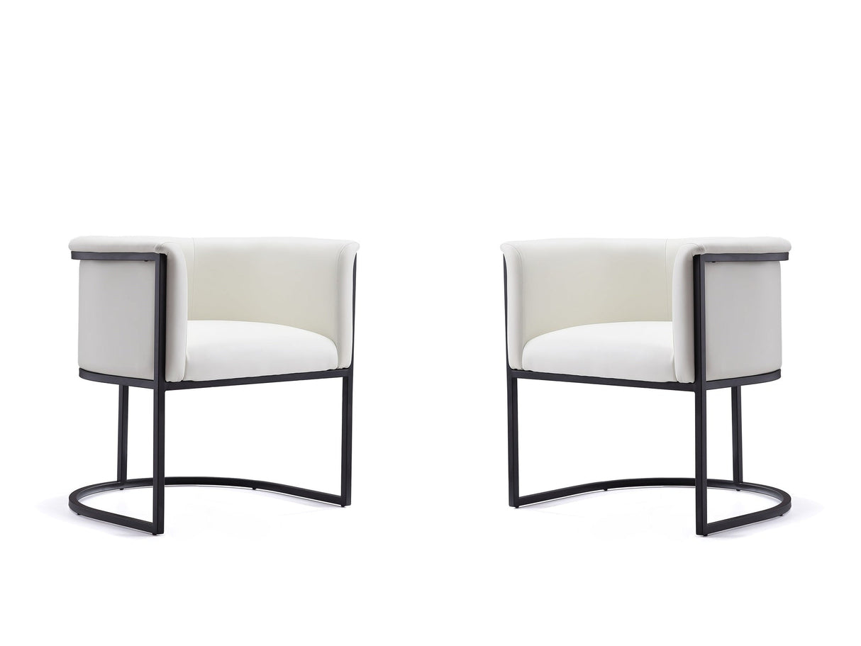 Cosmopolitan Dining Chair in White and Black (set of 2) by Manhattan Comfort at Eve Furniture