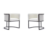 Cosmopolitan Dining Chair in White and Black (set of 2) by Manhattan Comfort at Eve Furniture
