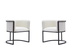 Cosmopolitan Dining Chair in White and Black (set of 2) by Manhattan Comfort at Eve Furniture