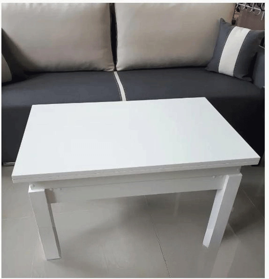 Cosmos Rectangular Transformer Table White by ESF Furniture at Eve Furniture
