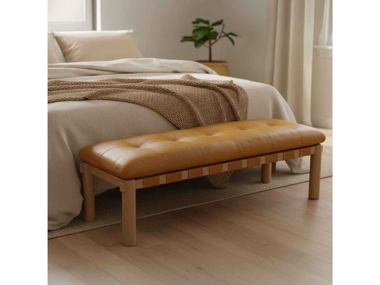 Costello Tan Bench by Moe's Home at Eve Furniture