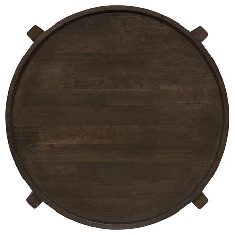 Cota Dark Brown 3-Piece Solid Wood Coffee and End Table Set by Coaster at Eve Furniture