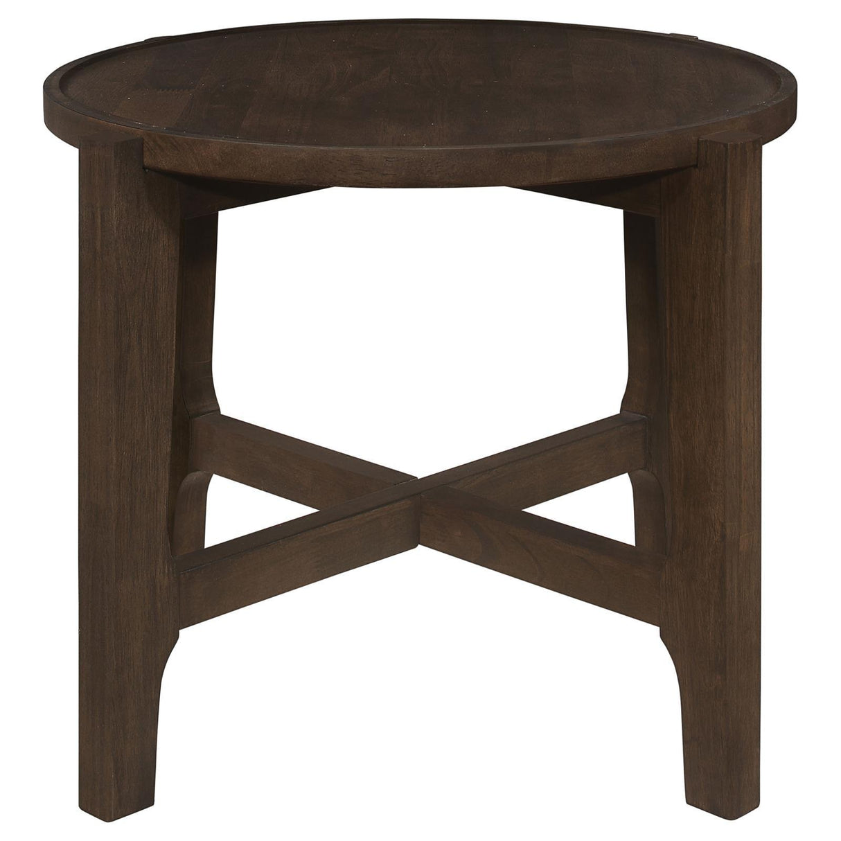 Cota Dark Brown Round Solid Wood End Table by Coaster at Eve Furniture