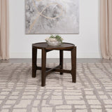 Cota Dark Brown Round Solid Wood End Table by Coaster at Eve Furniture