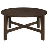 Cota Round Solid Wood Coffee Table Dark Brown by Coaster at Eve Furniture