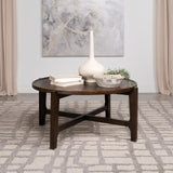 Cota Round Solid Wood Coffee Table Dark Brown by Coaster at Eve Furniture