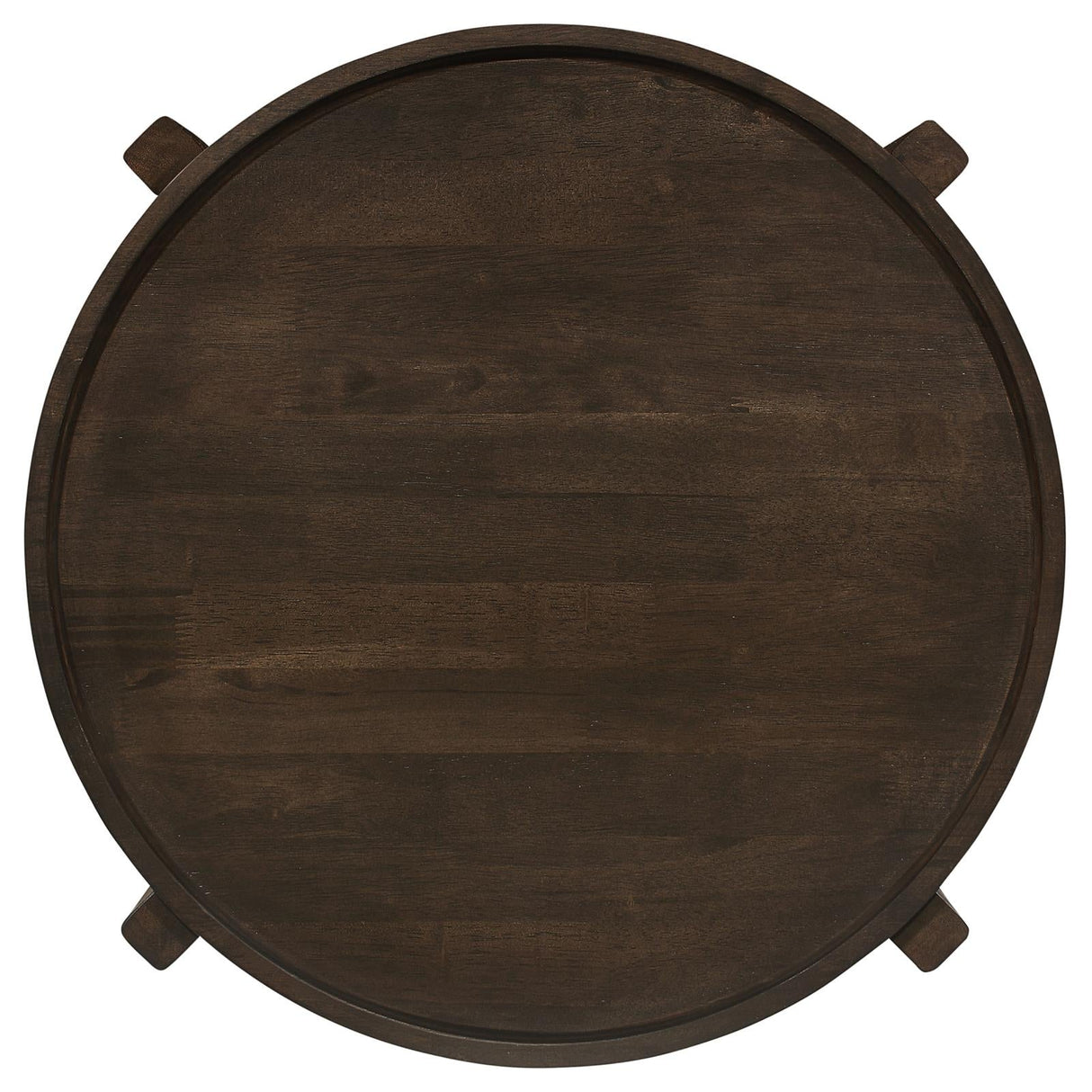 Cota Round Solid Wood End Table Dark Brown