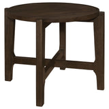 Cota Dark Brown Round Solid Wood End Table by Coaster at Eve Furniture