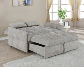 Cotswold Upholstered Convertible Sleeper Sofa Bed Light Grey by Coaster at Eve Furniture