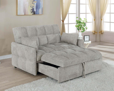 Cotswold Upholstered Convertible Sleeper Sofa Bed Light Grey by Coaster at Eve Furniture