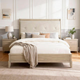 Cotterill Beige King Upholstered Panel Bed by Homelegance at Eve Furniture