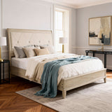 Cotterill Beige King Upholstered Panel Bed by Homelegance at Eve Furniture