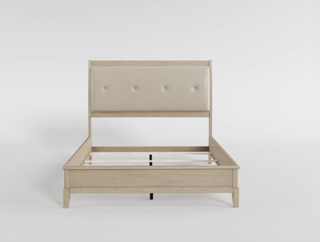 Cotterill Beige King Upholstered Panel Bed by Homelegance at Eve Furniture
