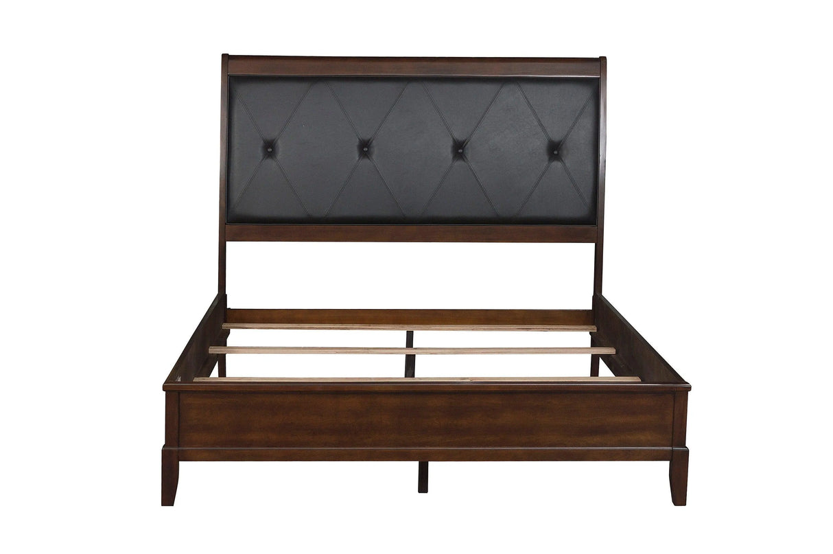 Cotterill Cherry King Upholstered Panel Bed by Homelegance at Eve Furniture