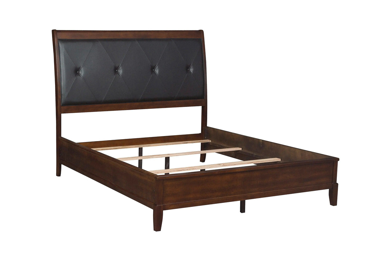 Cotterill Cherry King Upholstered Panel Bed by Homelegance at Eve Furniture