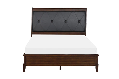 Cotterill Cherry Queen Upholstered Panel Bed by Homelegance at Eve Furniture