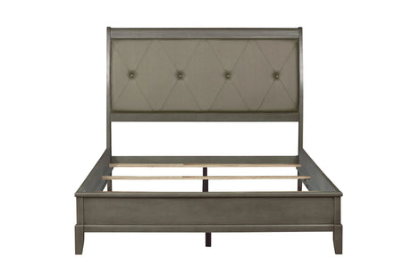 Cotterill Gray Queen Upholstered Panel Bed by Homelegance at Eve Furniture